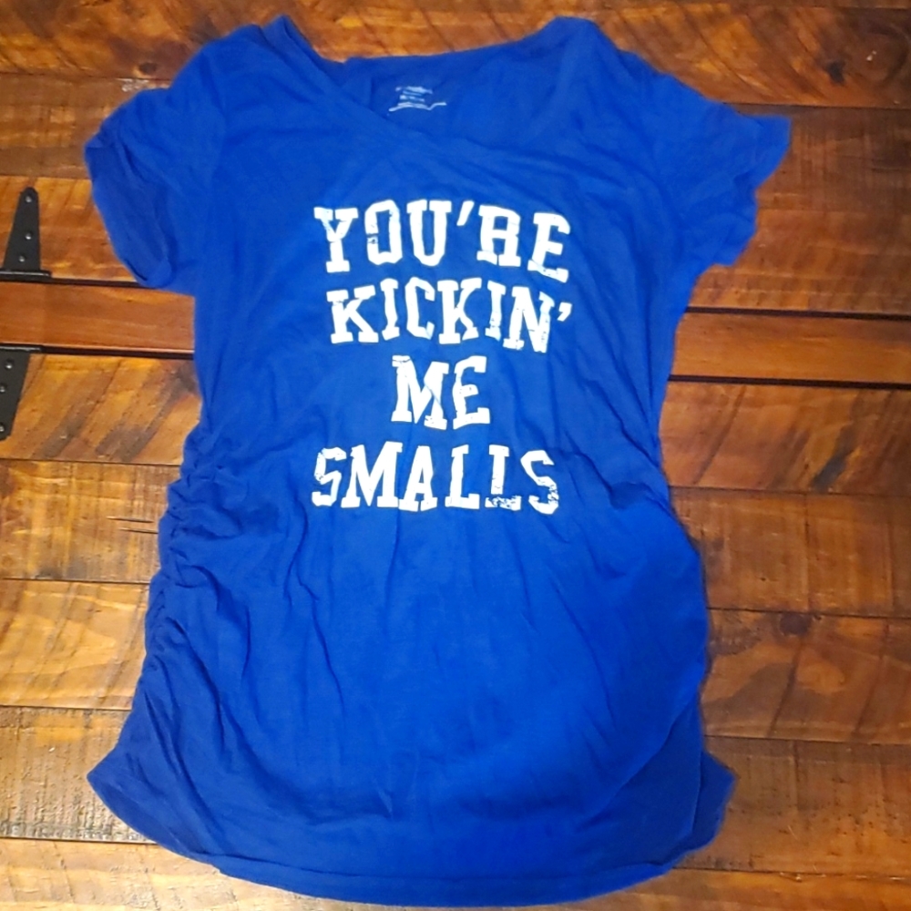Blue maternity shirt